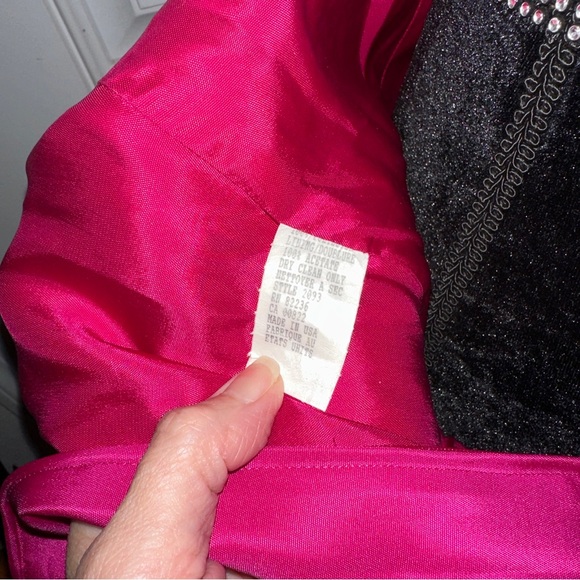 En Francais by Huey Waltzer Fuchsia Vintage 80's Cocktail Dress Sz 8 - Picture 7 of 9